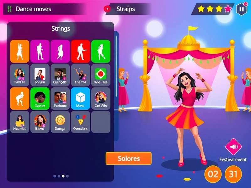 Dance Dynamo Deluxe gameplay screenshot showing dance moves and scoring system